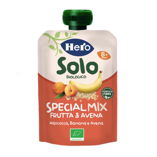 Pouch frutta & avena con albicocca banana e avena 100 gr - hero solo - Hero