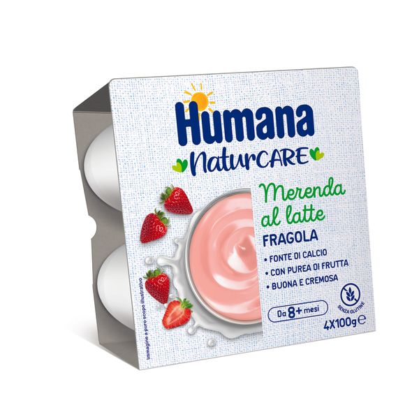 Merenda al latte fragola 4x100g - humana - Humana