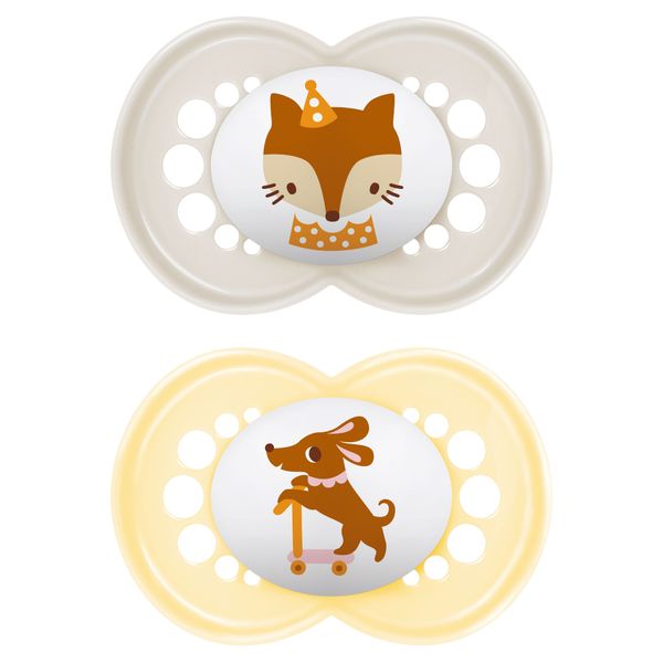 Succhietti original 6+ silicone bio-circolare conf. doppia grigio/giallo - mam - Mam