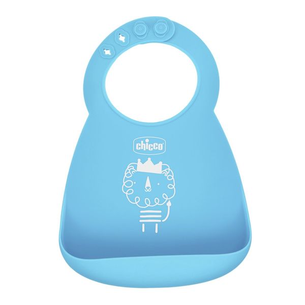 Bavaglino in silicone azzurro 6m+ facile da arrotolare - chicco - Chicco