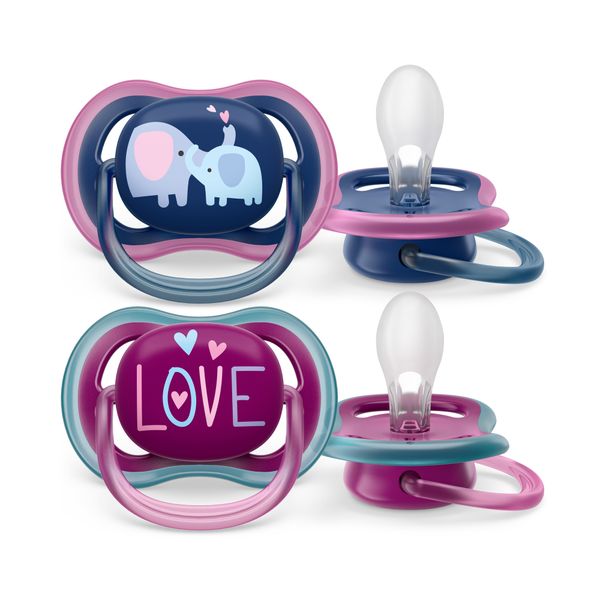 2 ciucci ultra air 18+ mesi colore blu/viola - philips avent - Avent