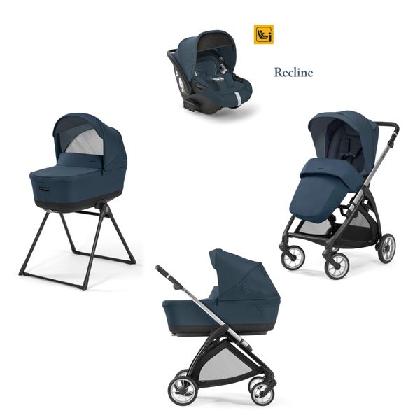 Electa system quattro darwin recline colore hudson blue telaio silver black - inglesina - Inglesina
