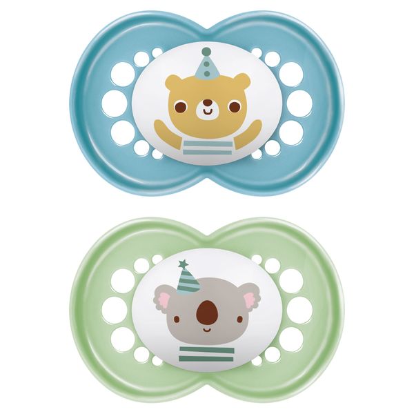 Succhietti original 6+ silicone bio-circolare conf. doppia azzurro/verde - mam - Mam