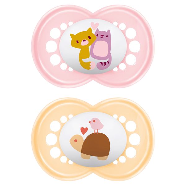 Succhietti original 16+ caucciù bio-circolare conf. doppia rosa/giallo - mam - Mam