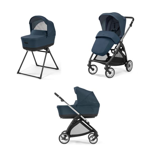 Electa system duo  colore hudson blue telaio silver black - inglesina - Inglesina