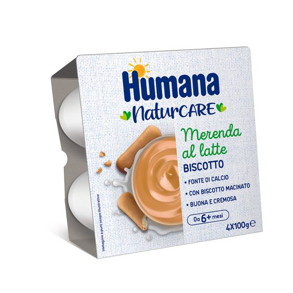 Merenda al latte biscotto 4x100g - humana - Humana