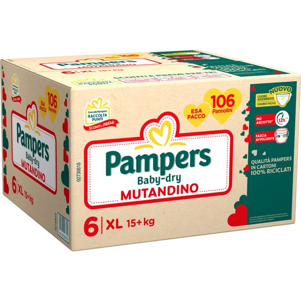 Pampers - esa pack babydry mutandino xl 106 pz - Catalogo Pampers