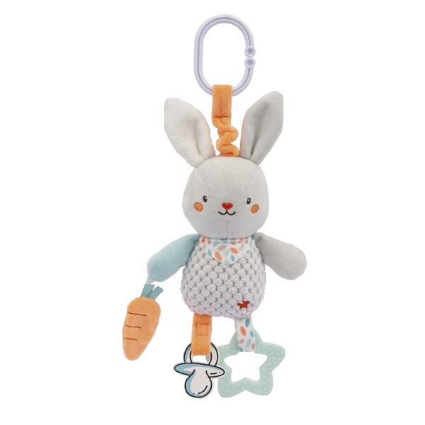 Sonaglino multiattività renè: il coniglietto con accessori sensoriali - 0m+ - baby smile - Baby Smile