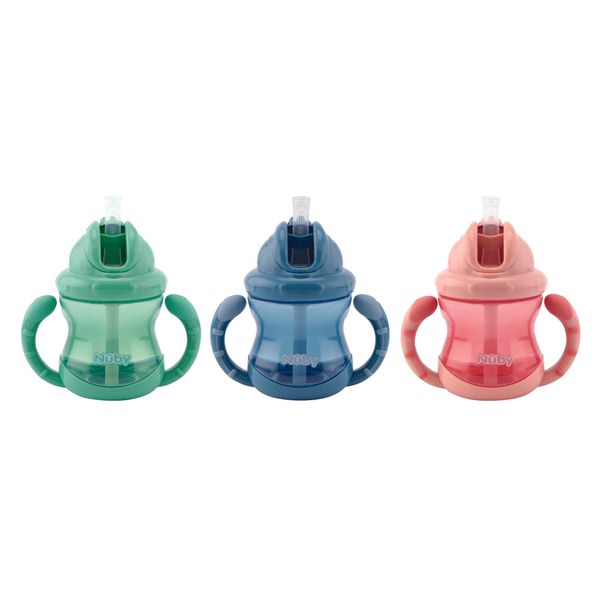 Nuby tazza flip-it no-spill con manici 240ml - 12m+ - colori assortiti - Nuby