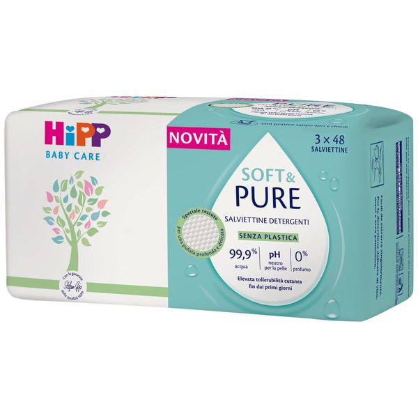 Hipp baby care salviettine soft&pure 3x48 - Hipp Baby