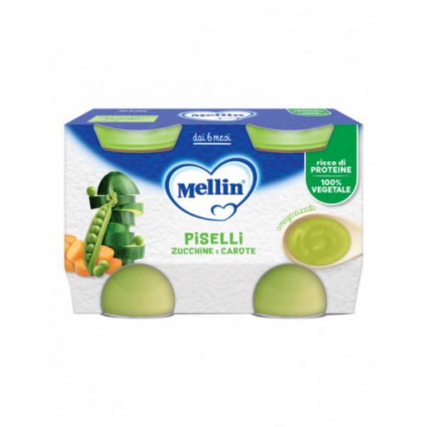 Omogeneizzato piselli e carote 2 pezzi da 130 g - mellin - Mellin