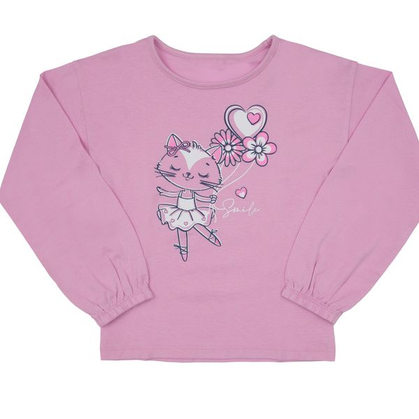 Maglia manica lunga bimba rosa - Mawi