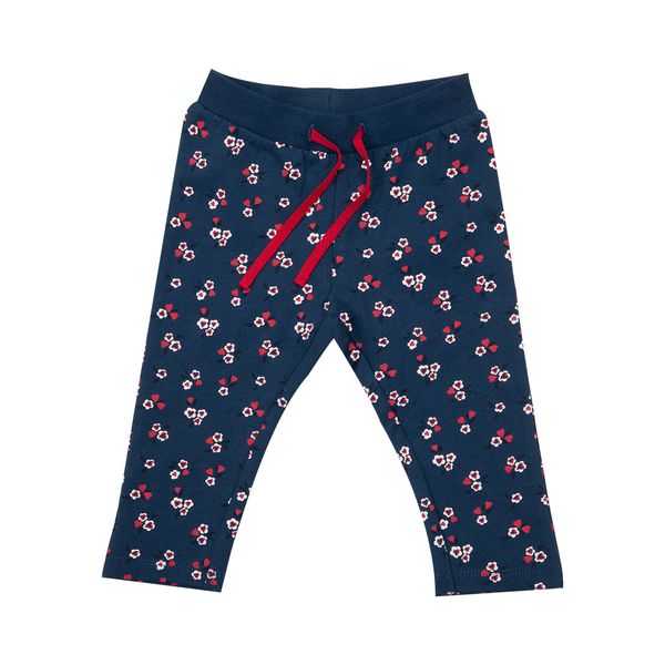 Pantaloni  blu lunghi bimba con allover - Mawi