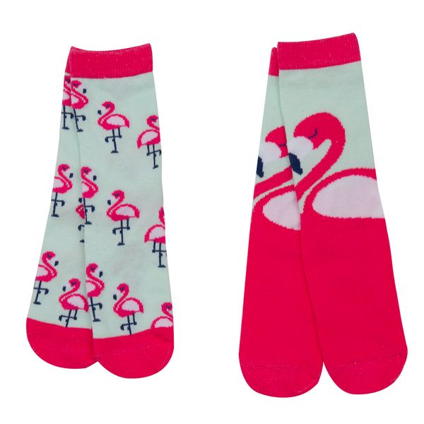 Pack due paia di calze antiscivolo bimba fenicottero - Mawi