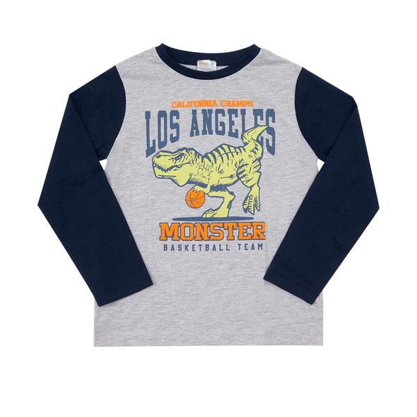 Maglia jersey bicolor bimbo stampa dino - Mawi