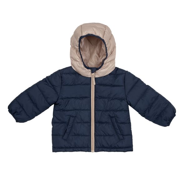 Giacca leggera bimbo blu/beige con cappuccio - Mawi