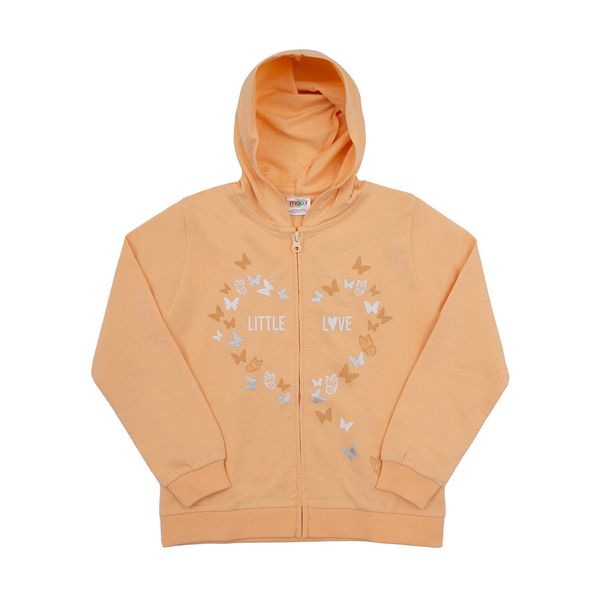 Felpa con zip intera bimba arancione - Mawi