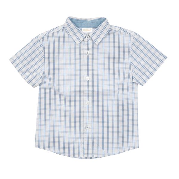 Camicia scozzese bimbo bianca/azzurra - Mawi