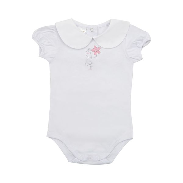 Body mezza manica bimba bianco stampato - Mawi