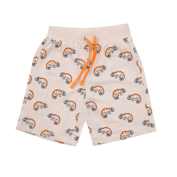 Short bimbo jersey beige/arancio stampato - Mawi