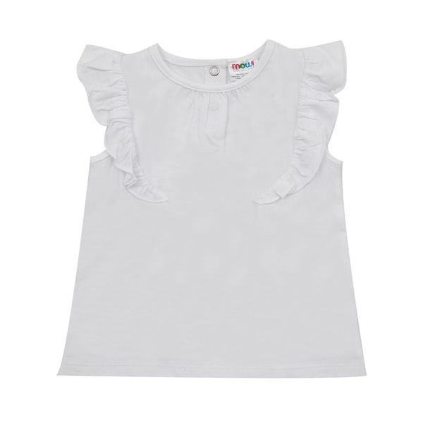 T-shirt giromanica bimba bianca - Mawi