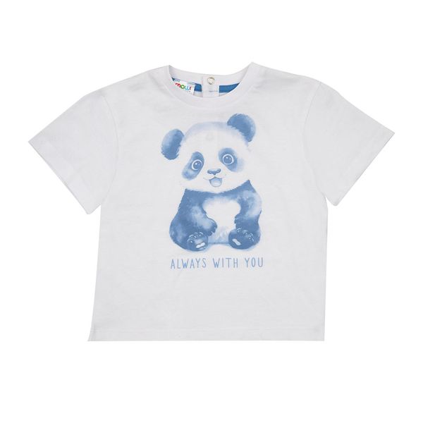 T-shirt bimbo bianca stampata - Mawi