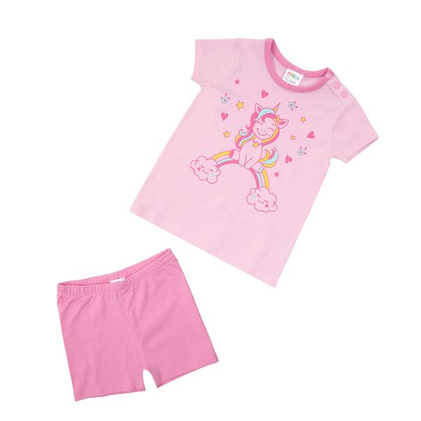Pigiama estivo due pezzi bimba rosa - Mawi