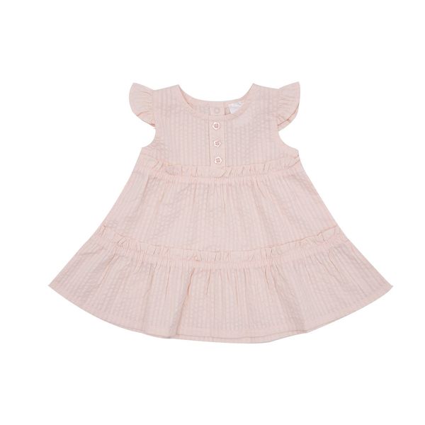 Vestito giromanica classico bimba rosa antico - Mawi