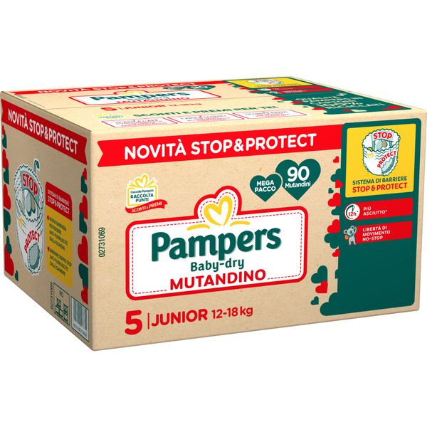 Baby dry mutandino mega  taglia 5 junior x90 - pampers - Catalogo Pampers