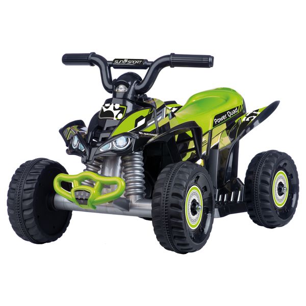 Quad elettrico 6v per bambini con batteria al litio – grandi ruote e guida realistica, velocità fino a 2,7 km/h – verde - Sun&Sport