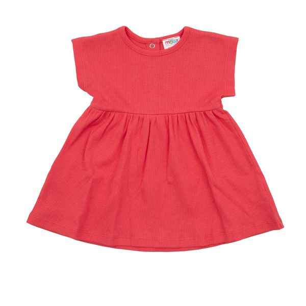Abito basic giromanica bimba corallo - Mawi