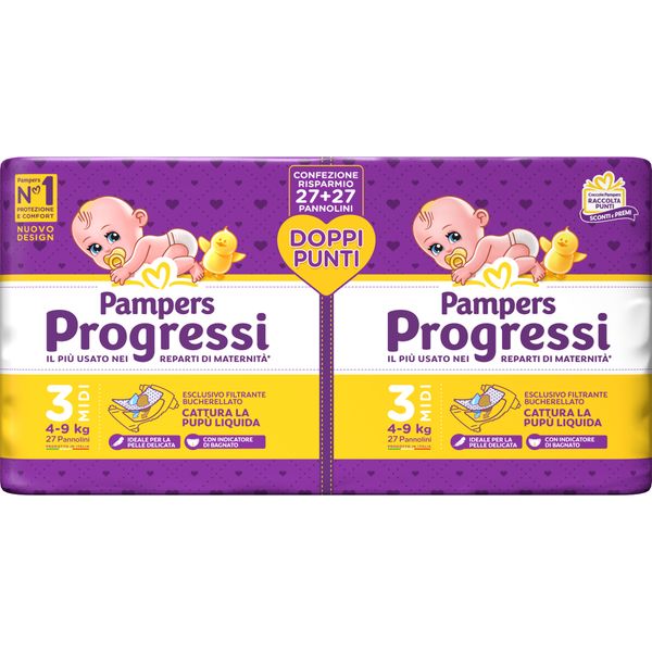 Pannolini progressi tg.3 midi 54 - pampers - Catalogo Pampers