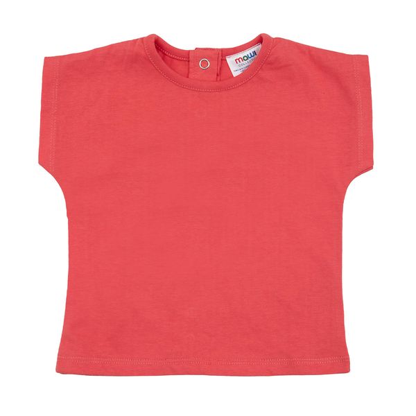 T-shirt basic giromanica bimba corallo - Mawi