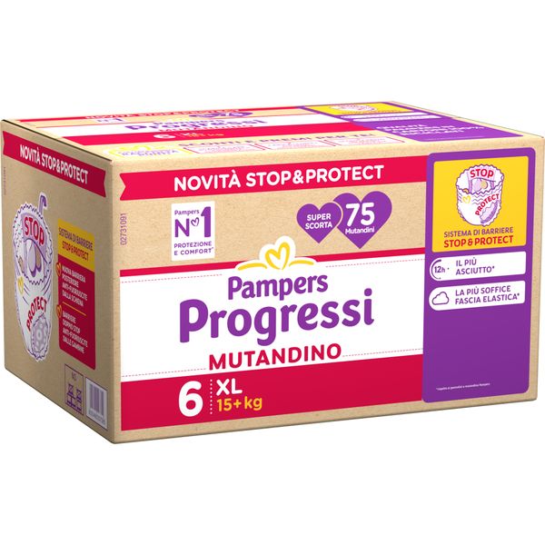 Progressi mutandino taglia 6 xl pacco scorta x75 - pampers - Catalogo Pampers