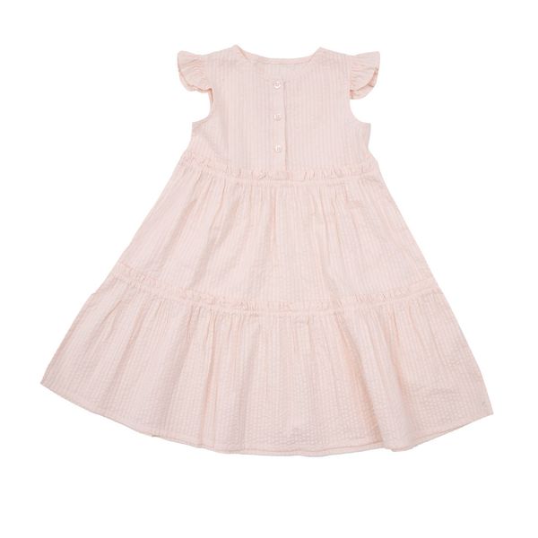 Abito a bottoni bimba giromanica rosa - Mawi