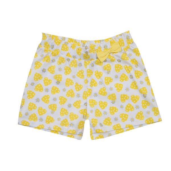 Short jersey bimba bianco/giallo con fiocco - Mawi