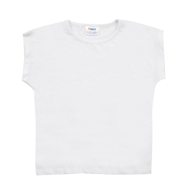 Tshirt basic giromanica bimba bianca - Mawi