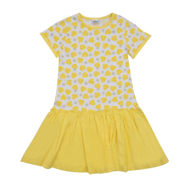Abito bimba bianco-giallo stampa cuori - Mawi