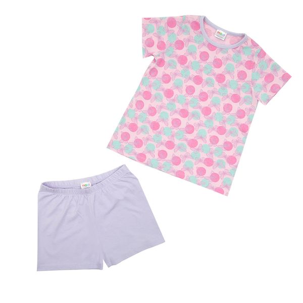 Pigiama estivo due pezzi bimba rosa/lilla - Mawi