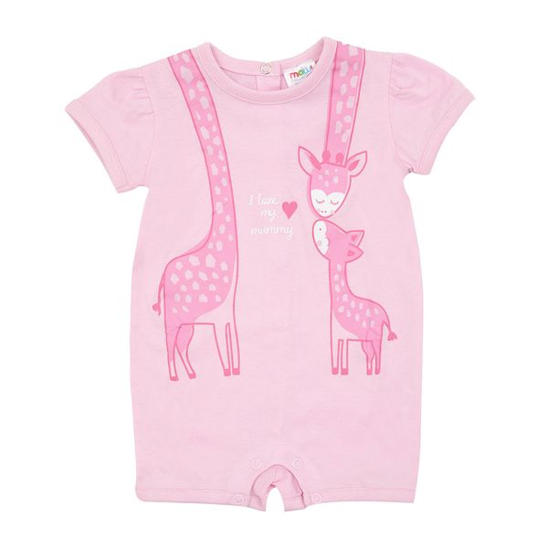 Pigiama intero bimba giraffe rosa - Mawi
