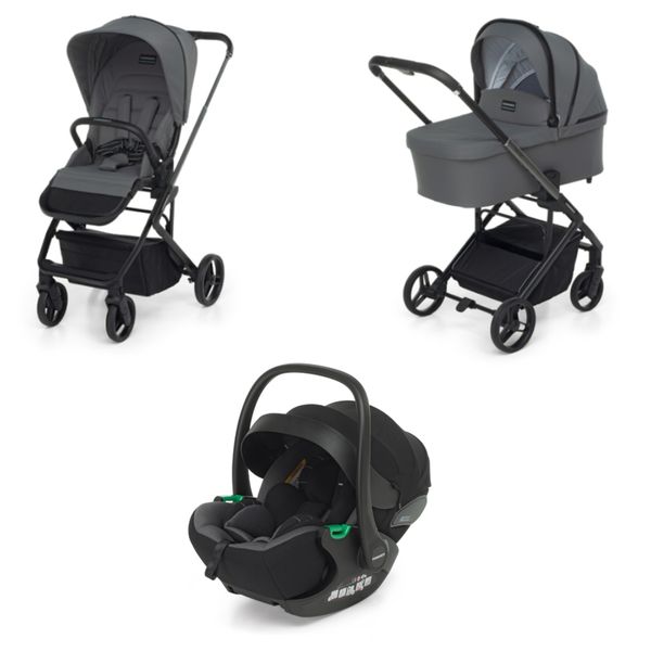 Trio tictoc stone + seggiolino rek black+ adattatore - foppapedretti - Foppapedretti