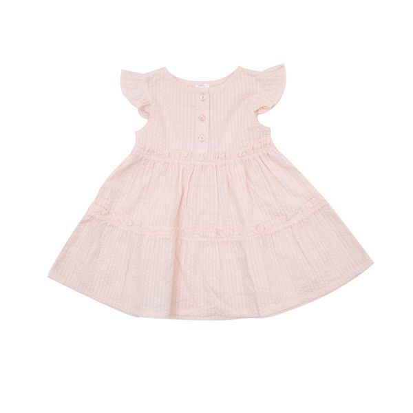 Abito a bottoni bimba giromanica rosa - Mawi