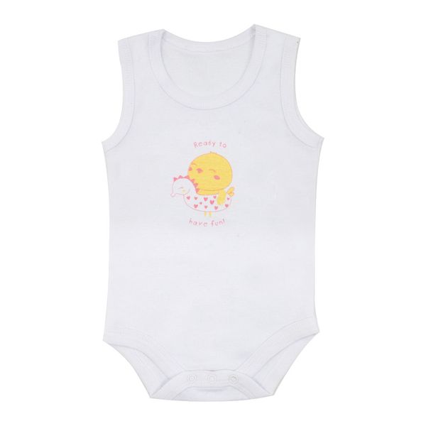 Body a canotta bimba bianco stampato - Mawi