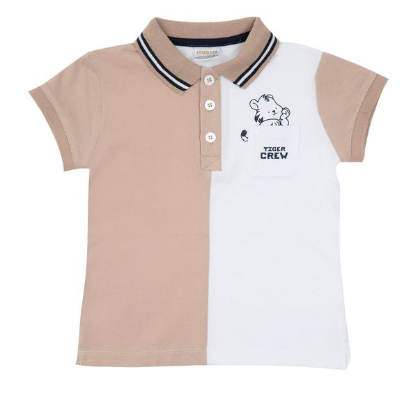 Polo bicolor bimbo panna/marrone - Mawi