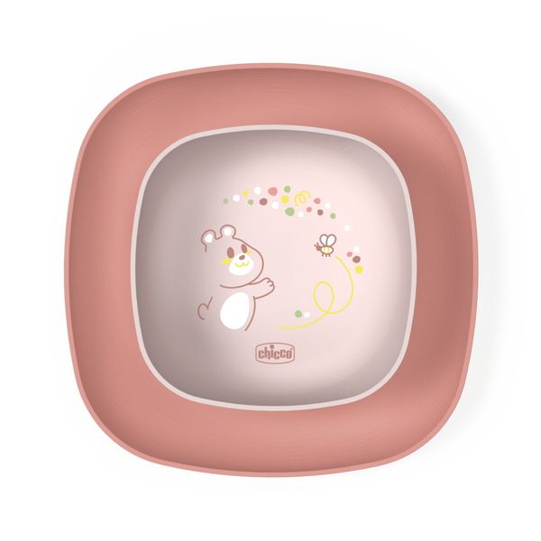 Set piatto piano e ciotola 12m+ rosa - chicco - Chicco