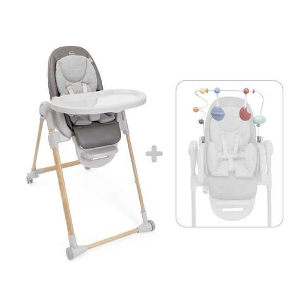 Seggiolone polly armonia scandinavian + centro attività polly armonia rainbow - 