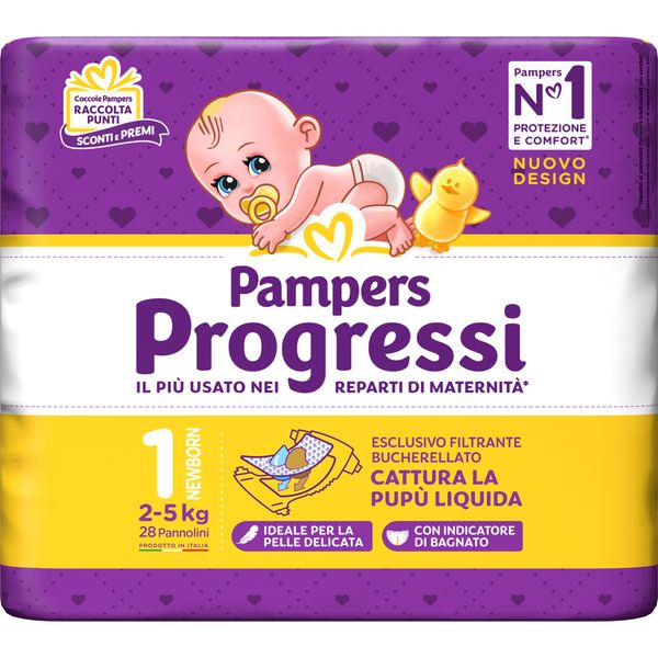 Newborn taglia 1 (2-5 kg) – 28 pz - pampers progressi - Catalogo Pampers