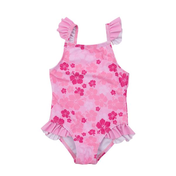 Costume intero bimba rosa con frill - Mawi