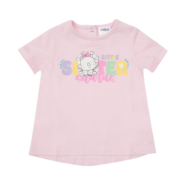 T-shirt jersey rosa bimba "little sister" - Mawi
