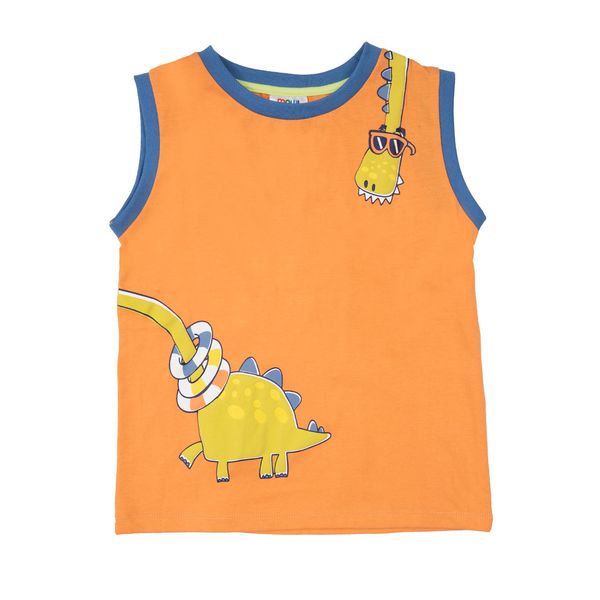 Canotta jersey arancione stampata - Mawi